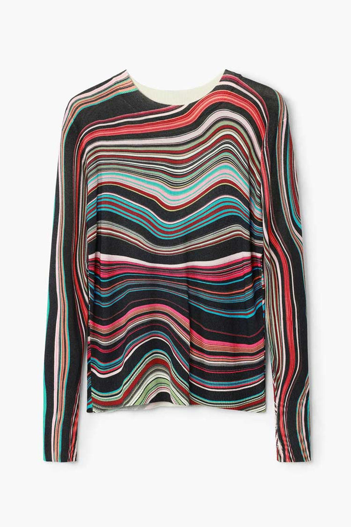 Wavy Striped LS Sweater