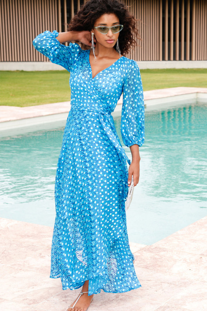 We Float Maxi Wrap Dress