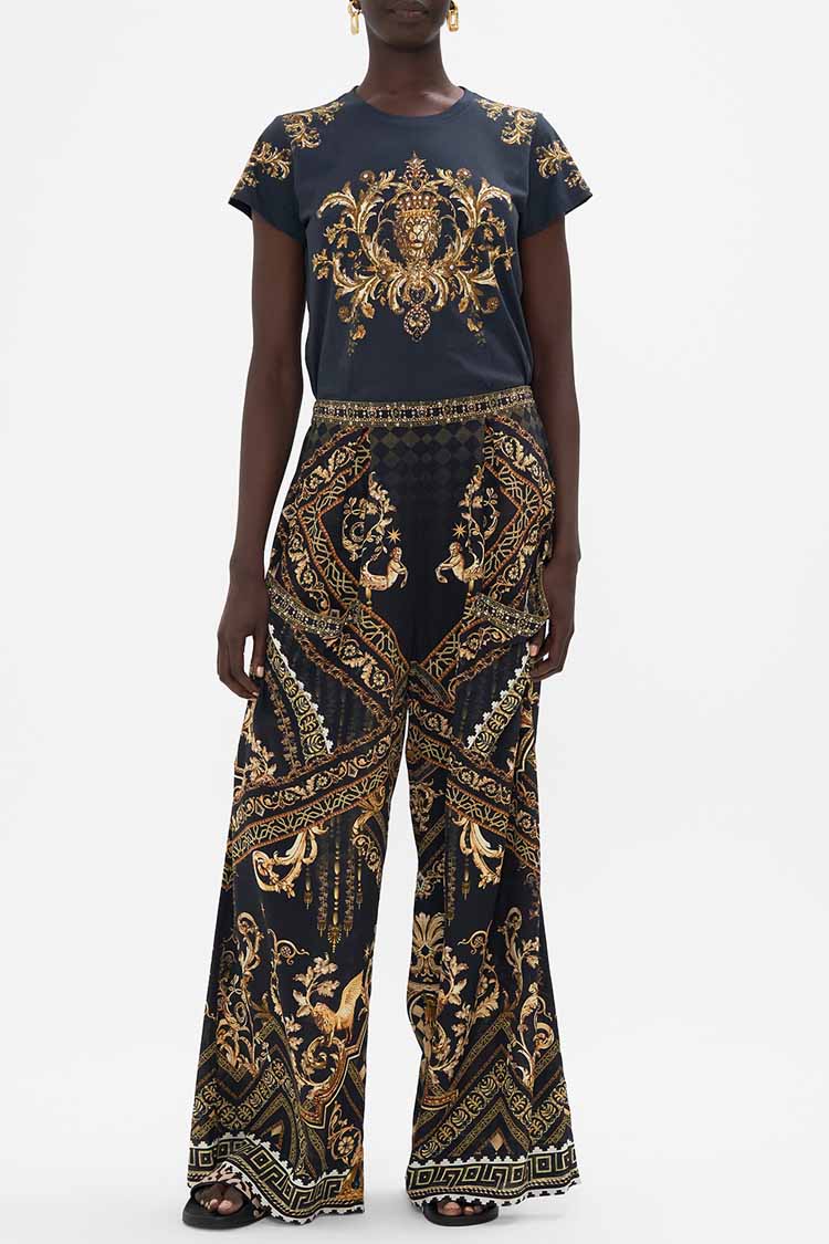 Wide Leg Trouser w Pockets in Duomo Dynasty
