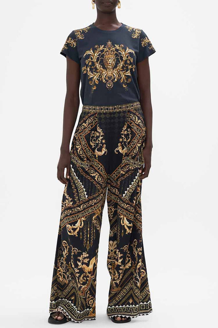 Wide Leg Trouser w Pockets in Duomo Dynasty