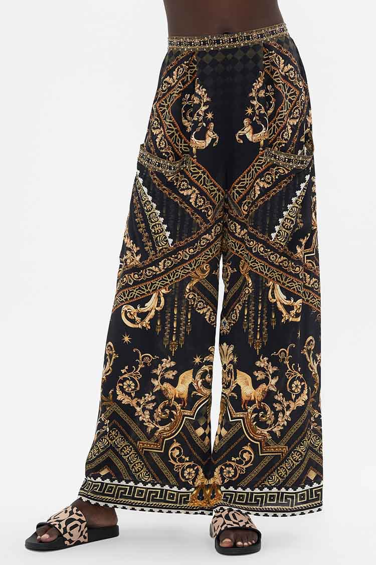 Wide Leg Trouser w Pockets in Duomo Dynasty