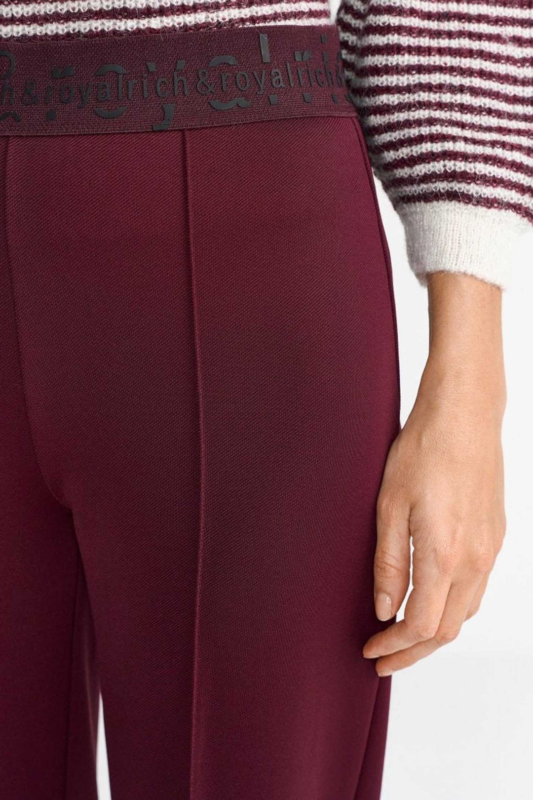 Wide Pants with Elastic Tape in Ruby Glow