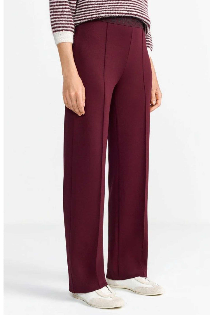 Wide Pants with Elastic Tape in Ruby Glow