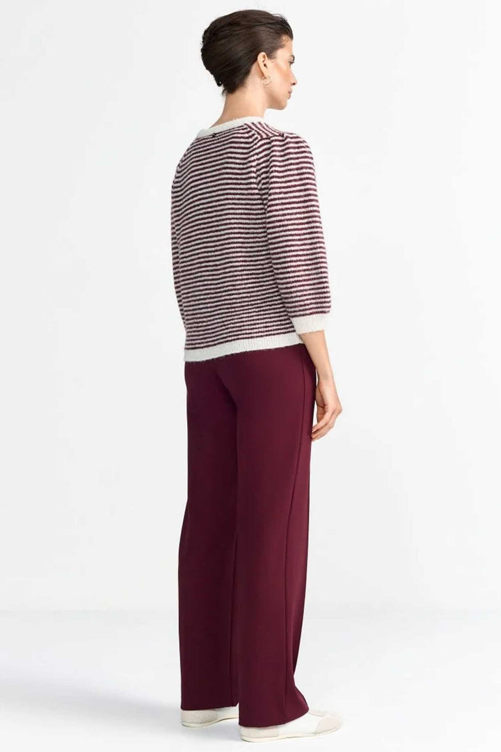 Wide Pants with Elastic Tape in Ruby Glow