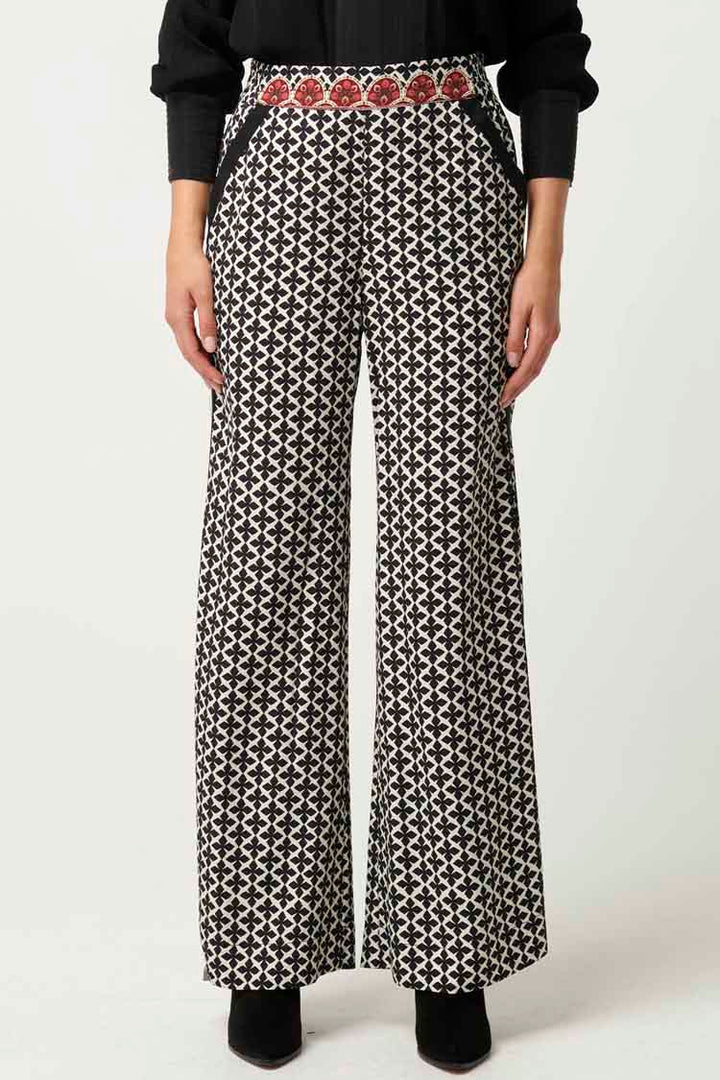 Willow Dobby Contrast Panel Pant in Country Tapestry