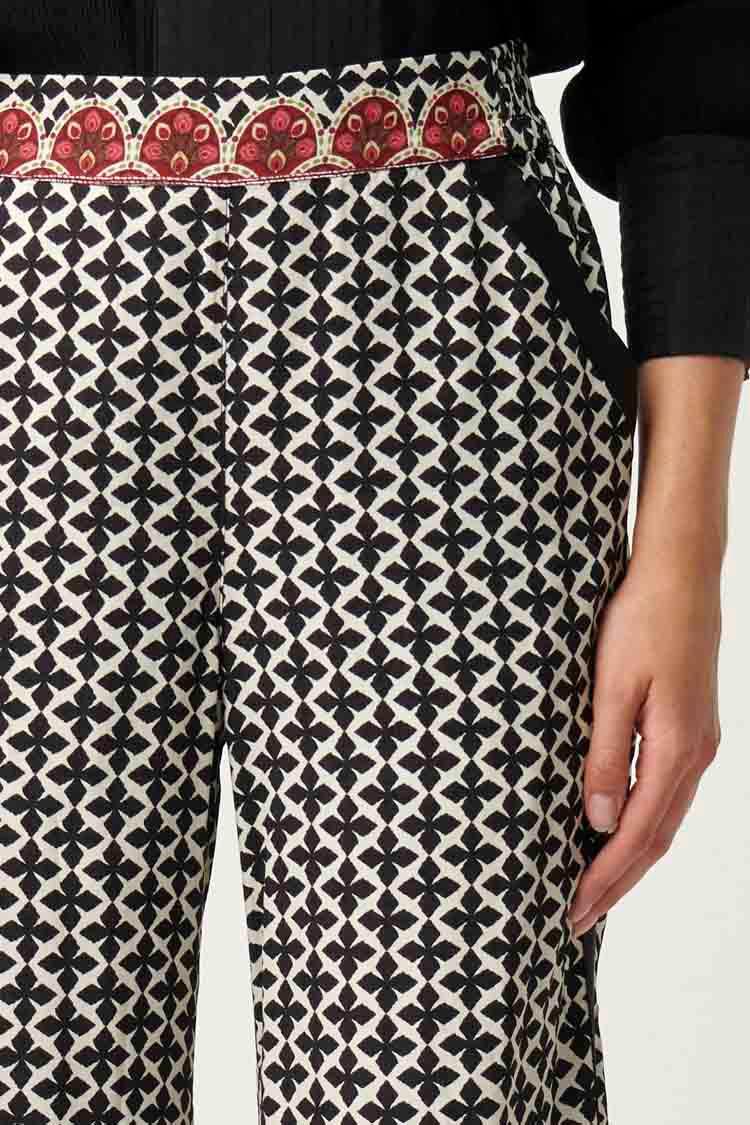 Willow Dobby Contrast Panel Pant in Country Tapestry