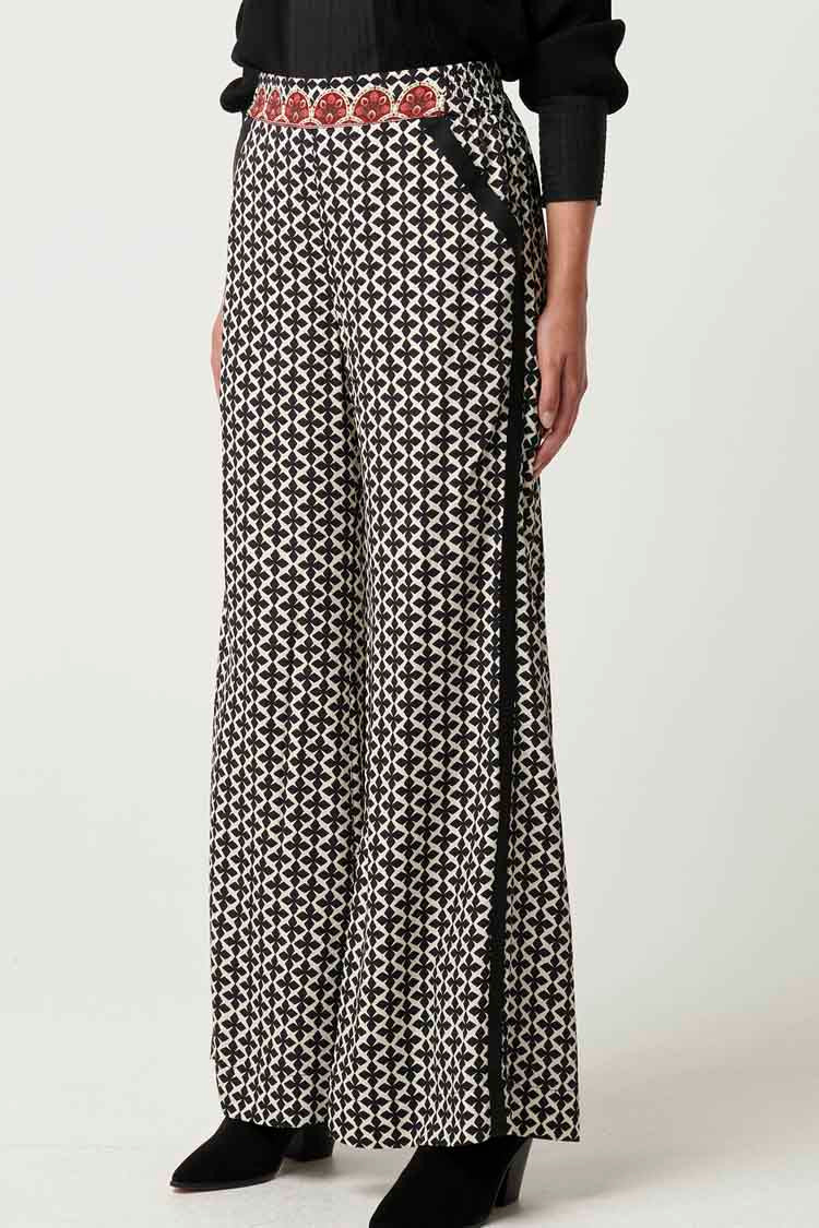 Willow Dobby Contrast Panel Pant in Country Tapestry