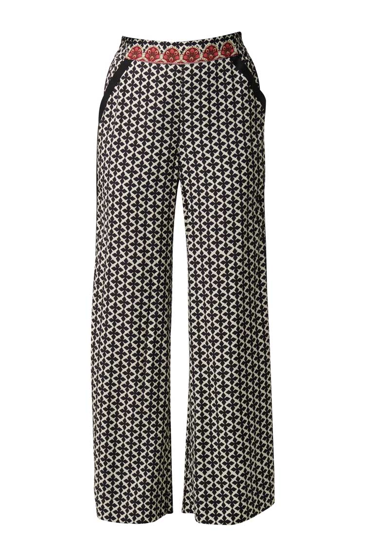 Willow Dobby Contrast Panel Pant in Country Tapestry