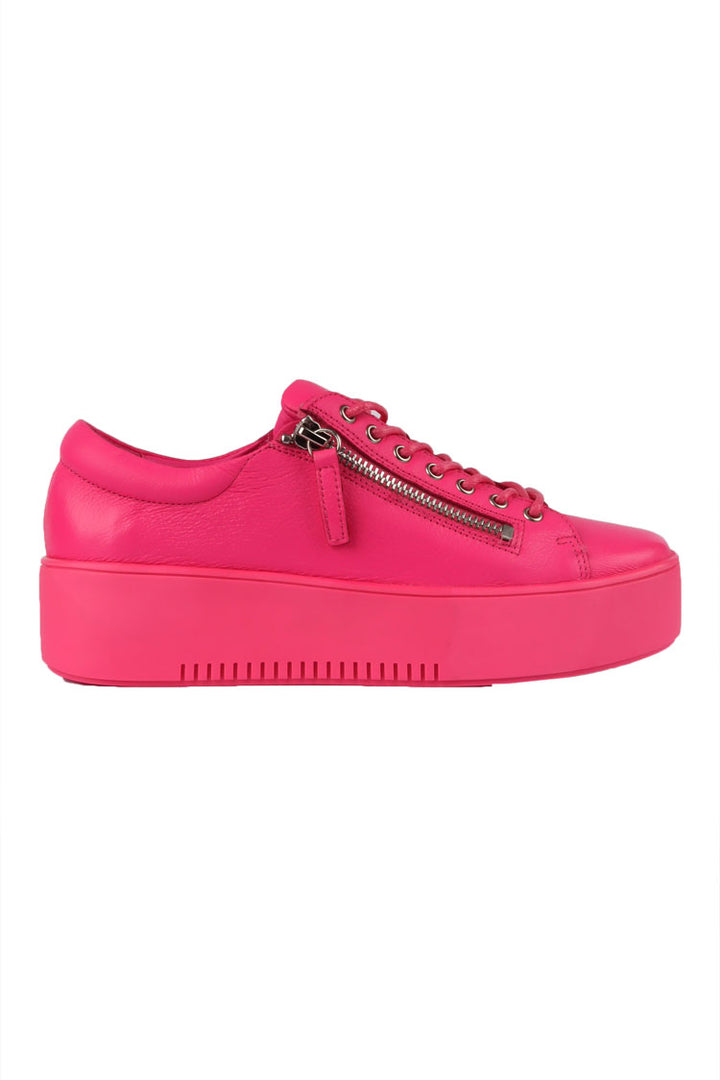 Wolfie Leather Sneaker in Hot Pink