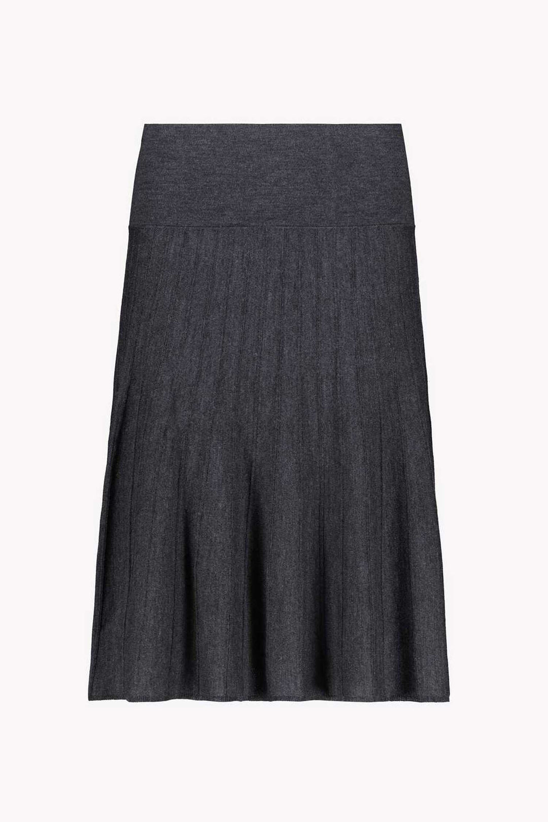 Pleated Knit Skirt in Anthra Melange