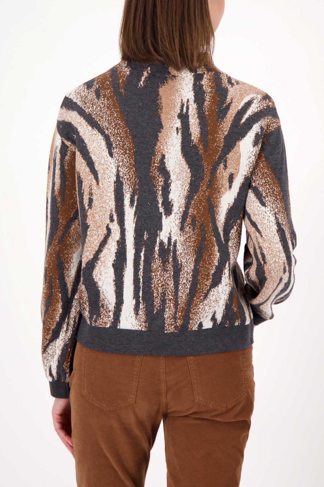 Tiger Jacquard Sweater in Anthra Print
