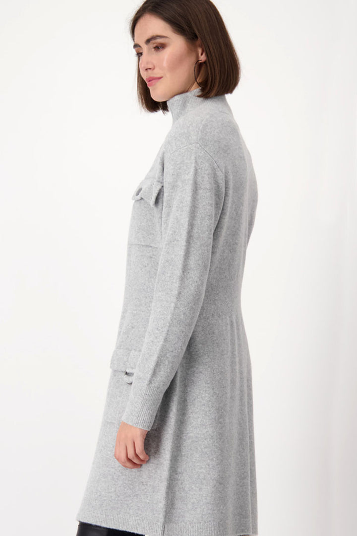 Wool Zip Up Jacket in Silver Grey