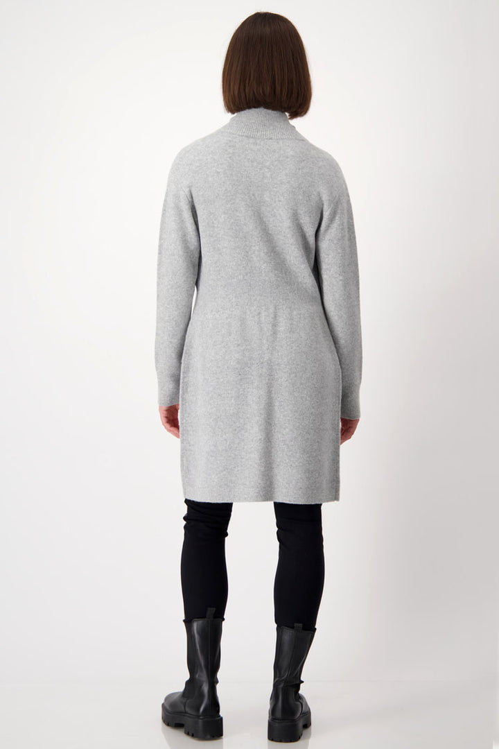 Wool Zip Up Jacket in Silver Grey