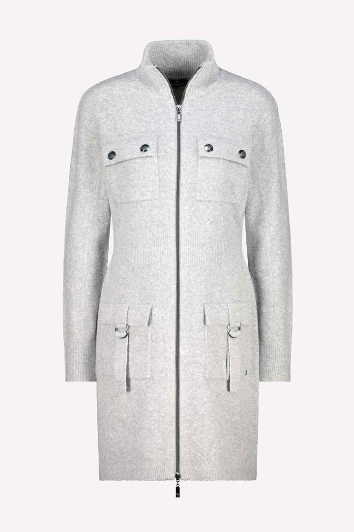 Wool Zip Up Jacket in Silver Grey