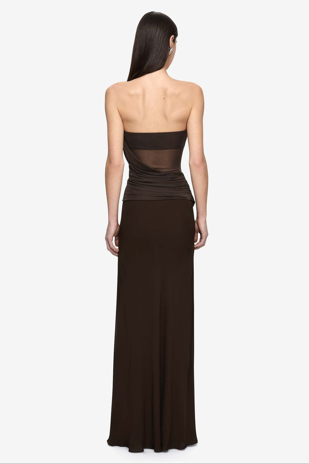 Xanthi Strapless Maxi Dress in Bitter Chocolate