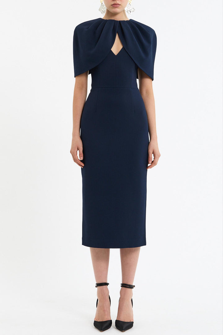 Xena Midi Dress in Navy