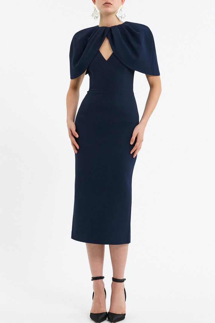 Xena Midi Dress in Navy
