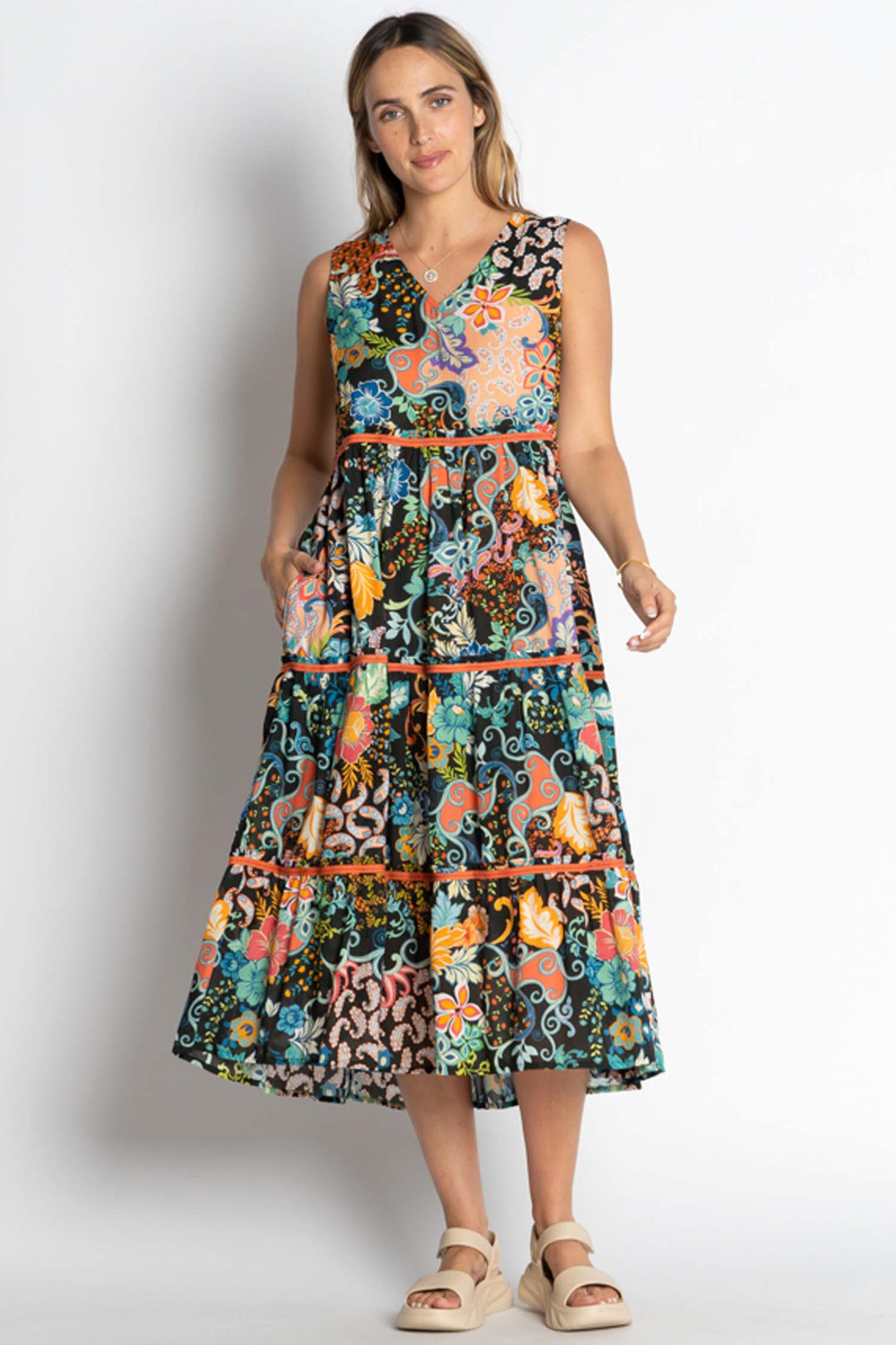 Yara Tiered Midi Dress
