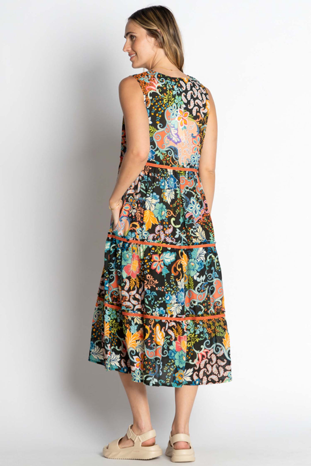 Yara Tiered Midi Dress