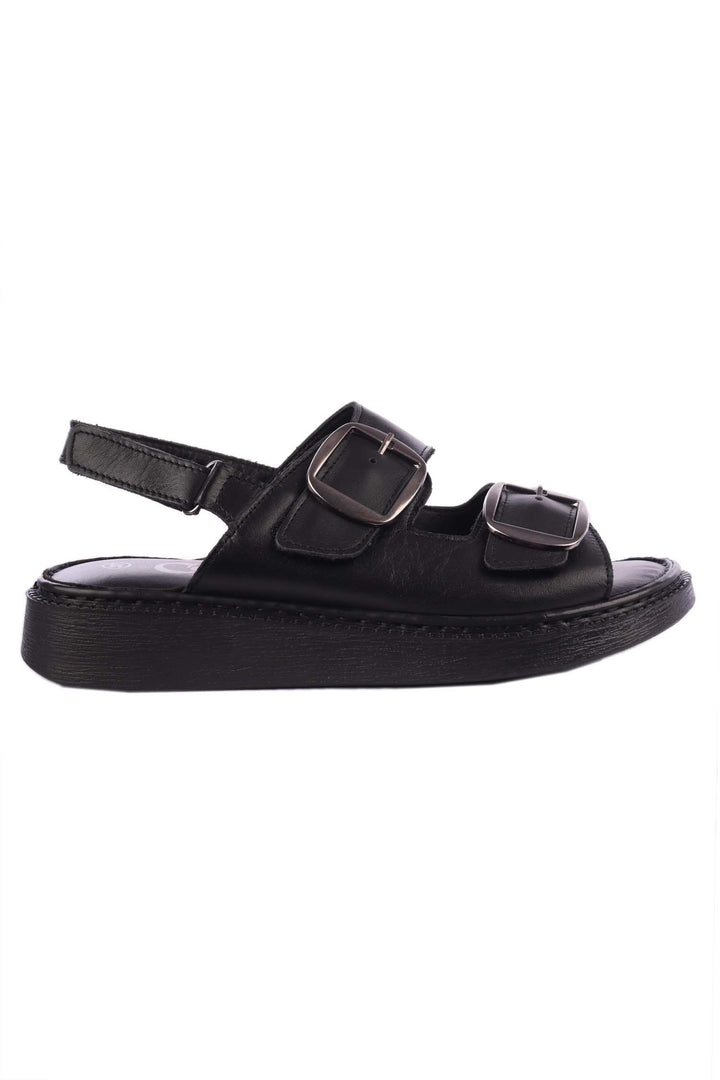 Zadie Velcro Strap Sandals in Black
