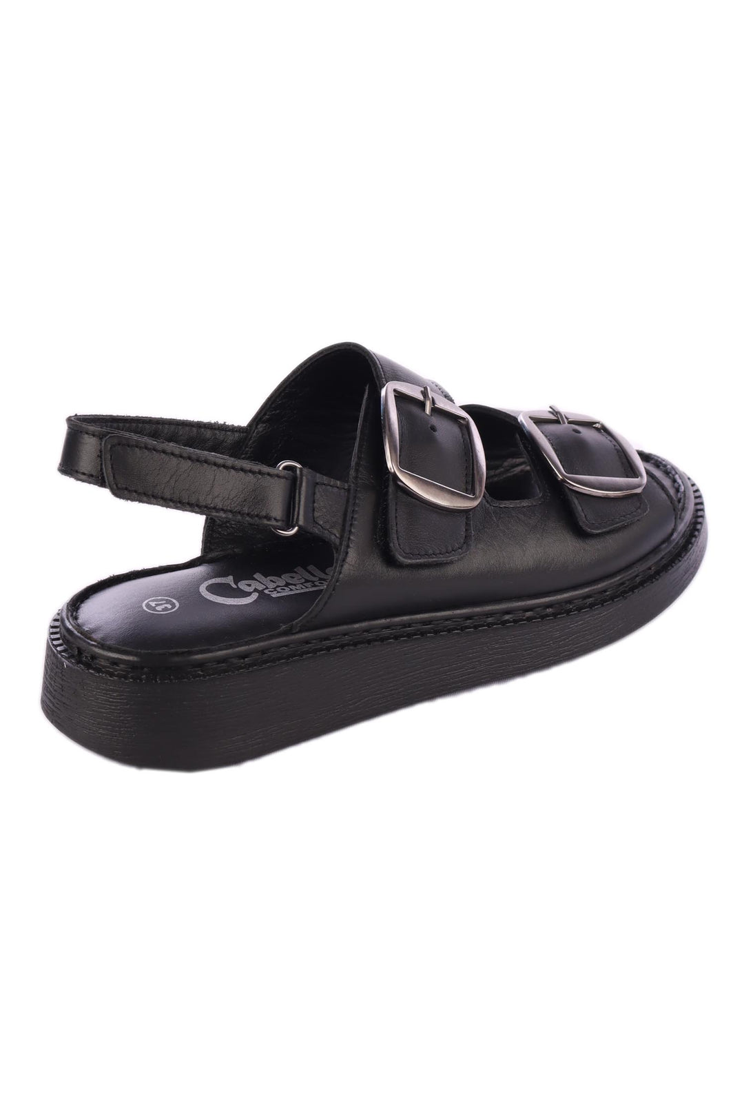Zadie Velcro Strap Sandals in Black