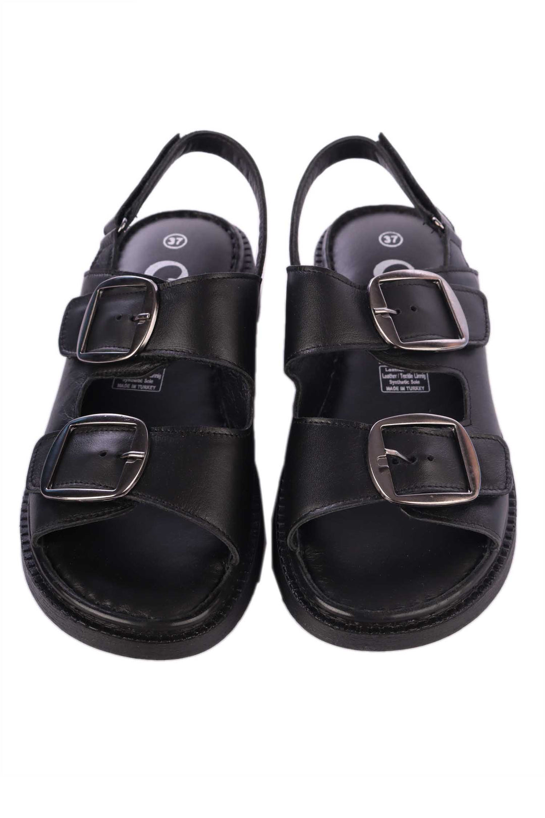 Zadie Velcro Strap Sandals in Black