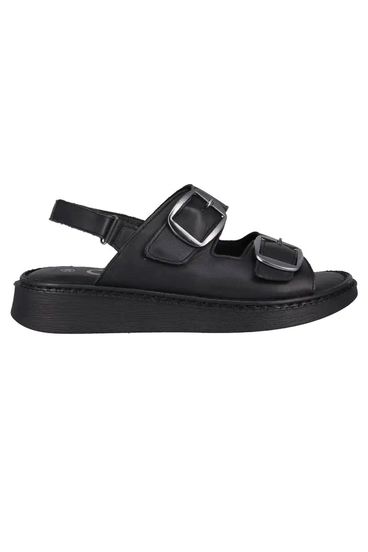 Zadie Velcro Strap Sandals in Black