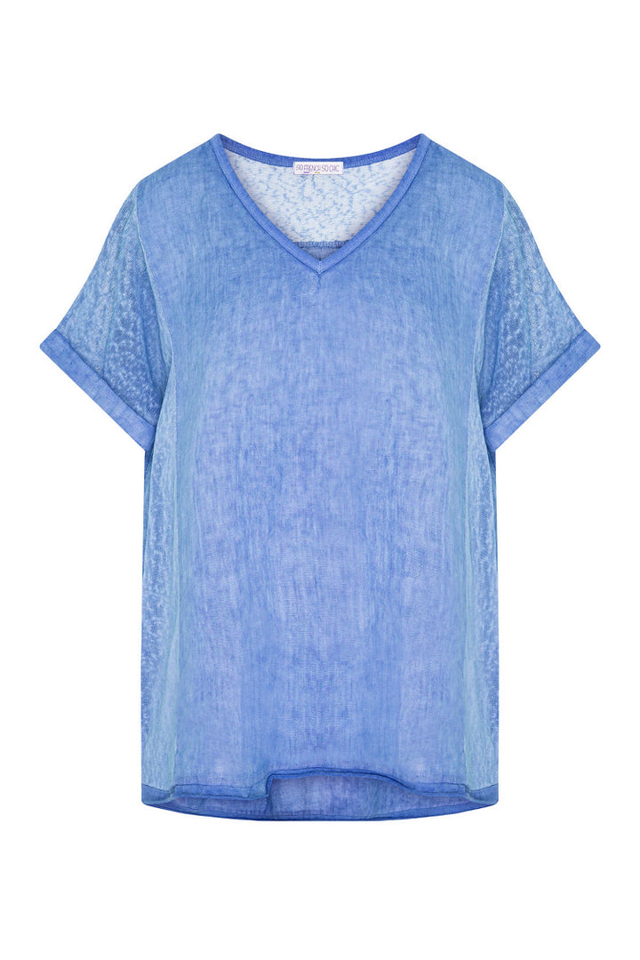 Zara Linen Tee in Azzoro