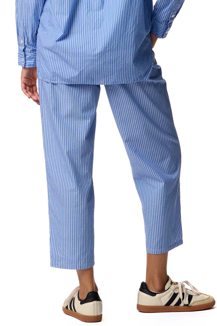 Zatybay Carrot Cut Trousers in Aqua Stripes