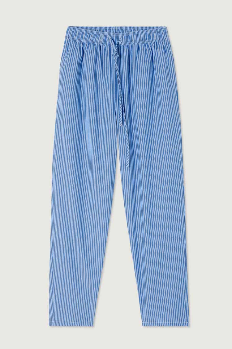 Zatybay Carrot Cut Trousers in Aqua Stripes