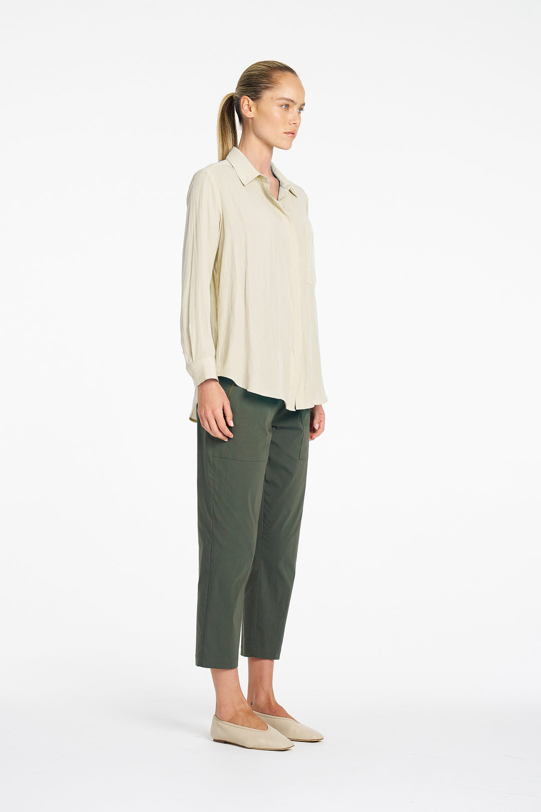 Zip Tapered Pant in Bayleaf