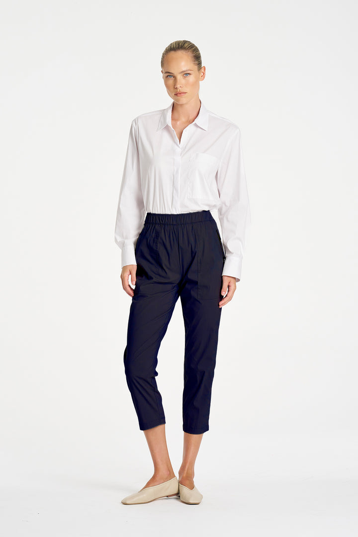 Zip Tapered Pant in French Navy