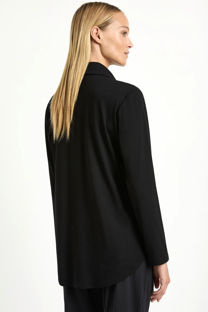 Zip Collar Sweater in Black