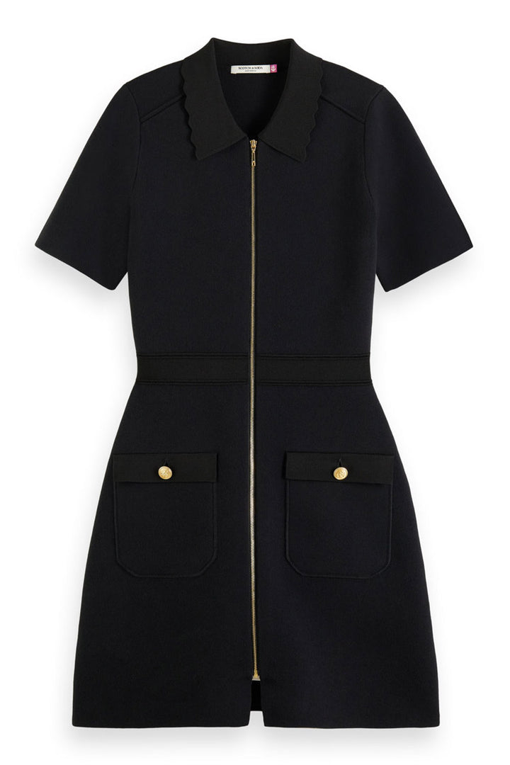 Zip Front Compact Knitted Mini Dress | FINAL SALE
