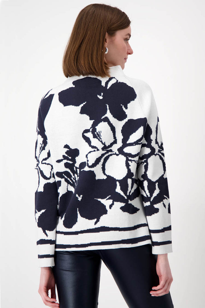 Zip Front Jumper with Floral Pattern