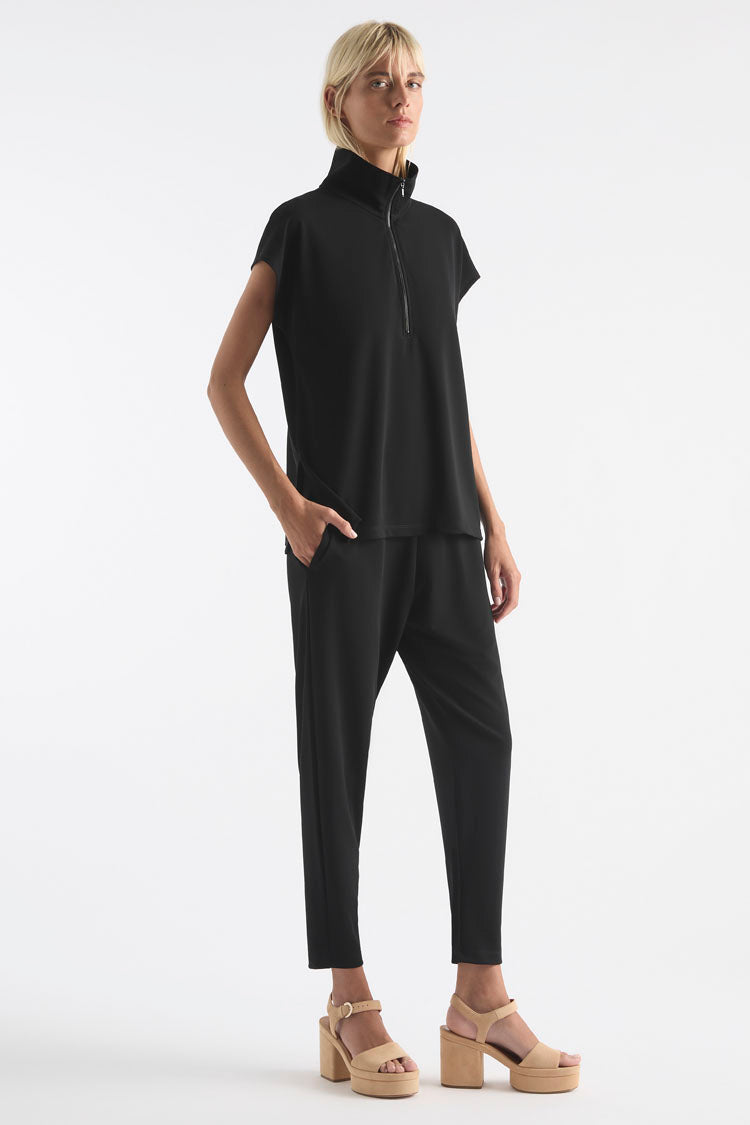 Zip Front Shell in Black