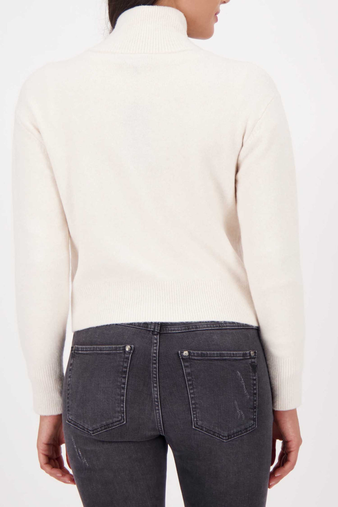 Zip Knit Jacket in Almond