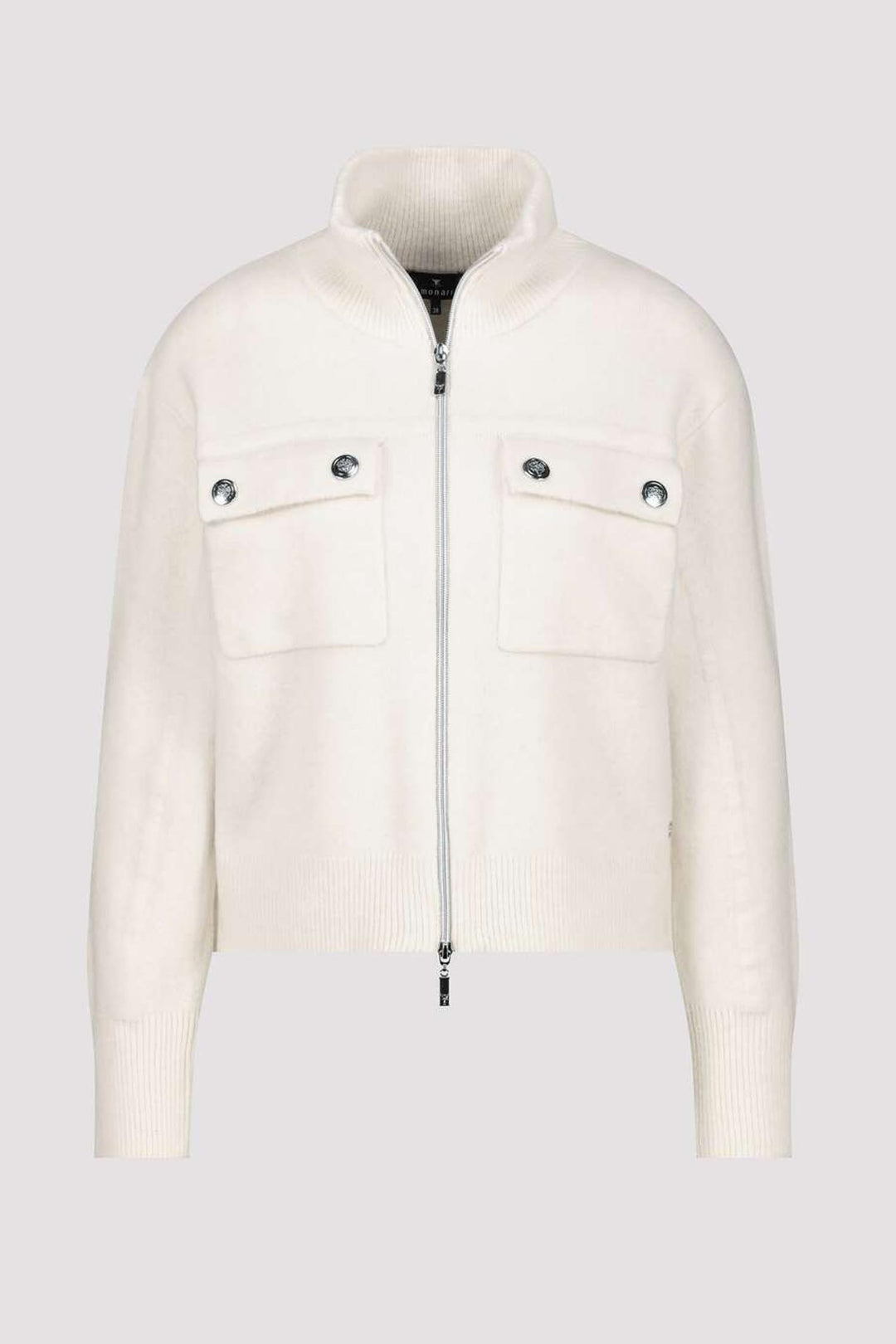 Zip Knit Jacket in Almond