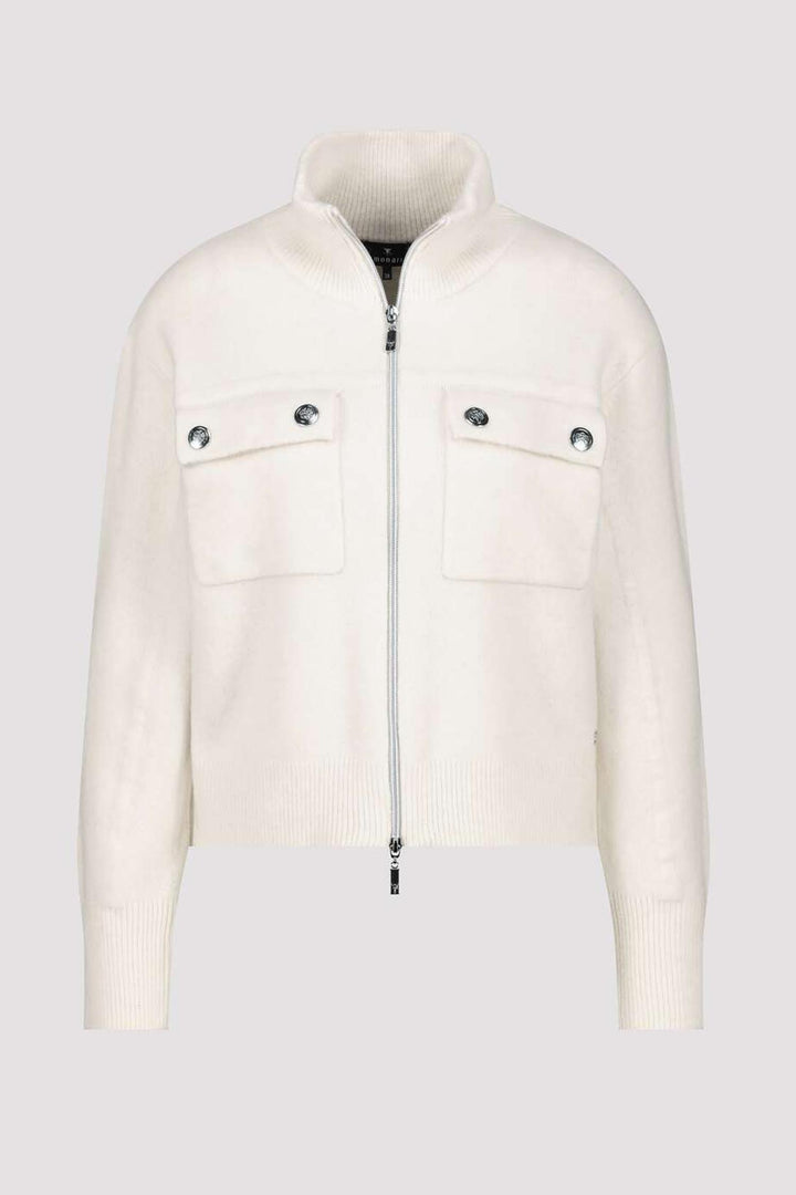 Zip Knit Jacket in Almond