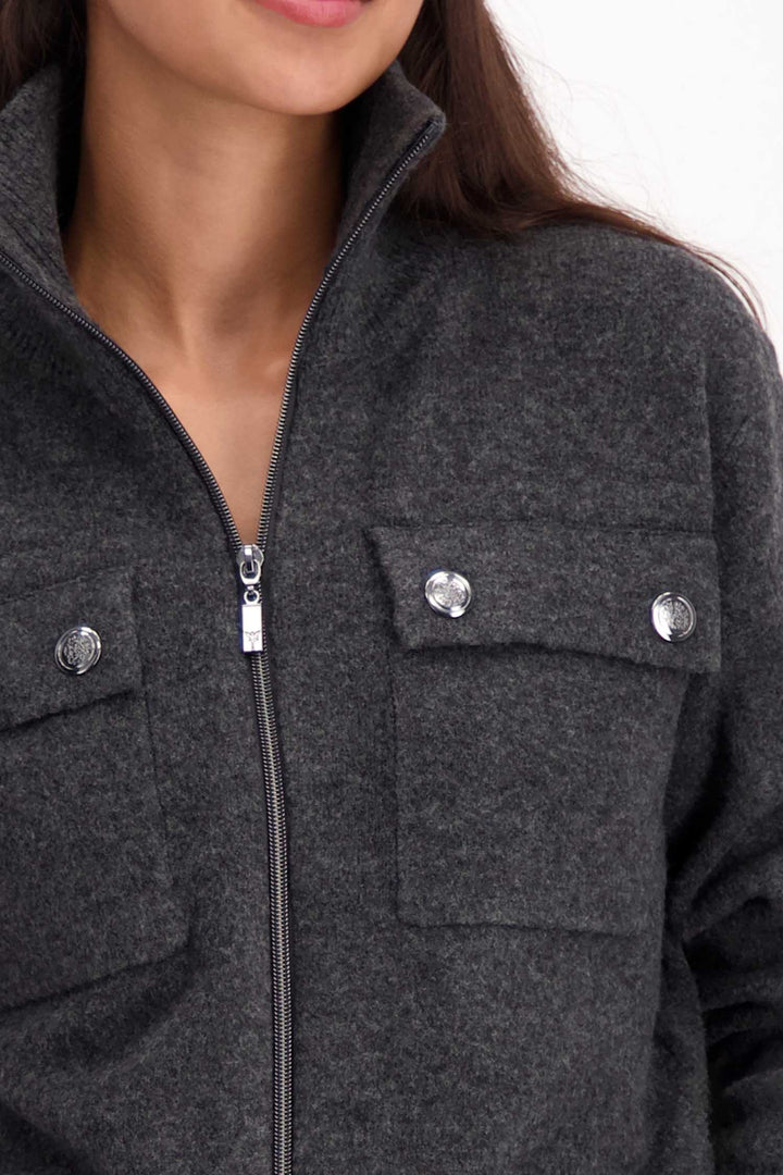 Zip Knit Jacket in Anthra Melange