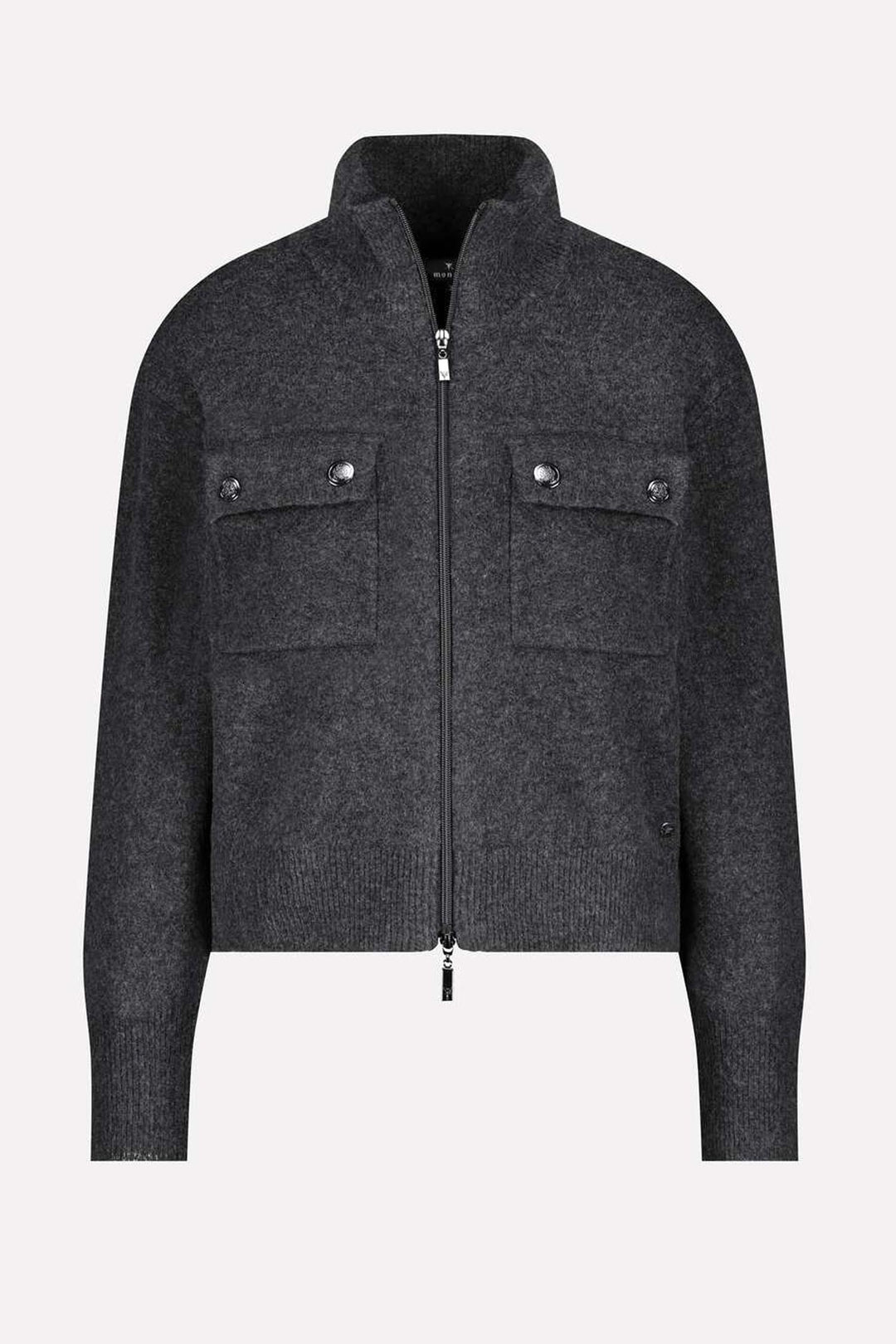 Zip Knit Jacket in Anthra Melange