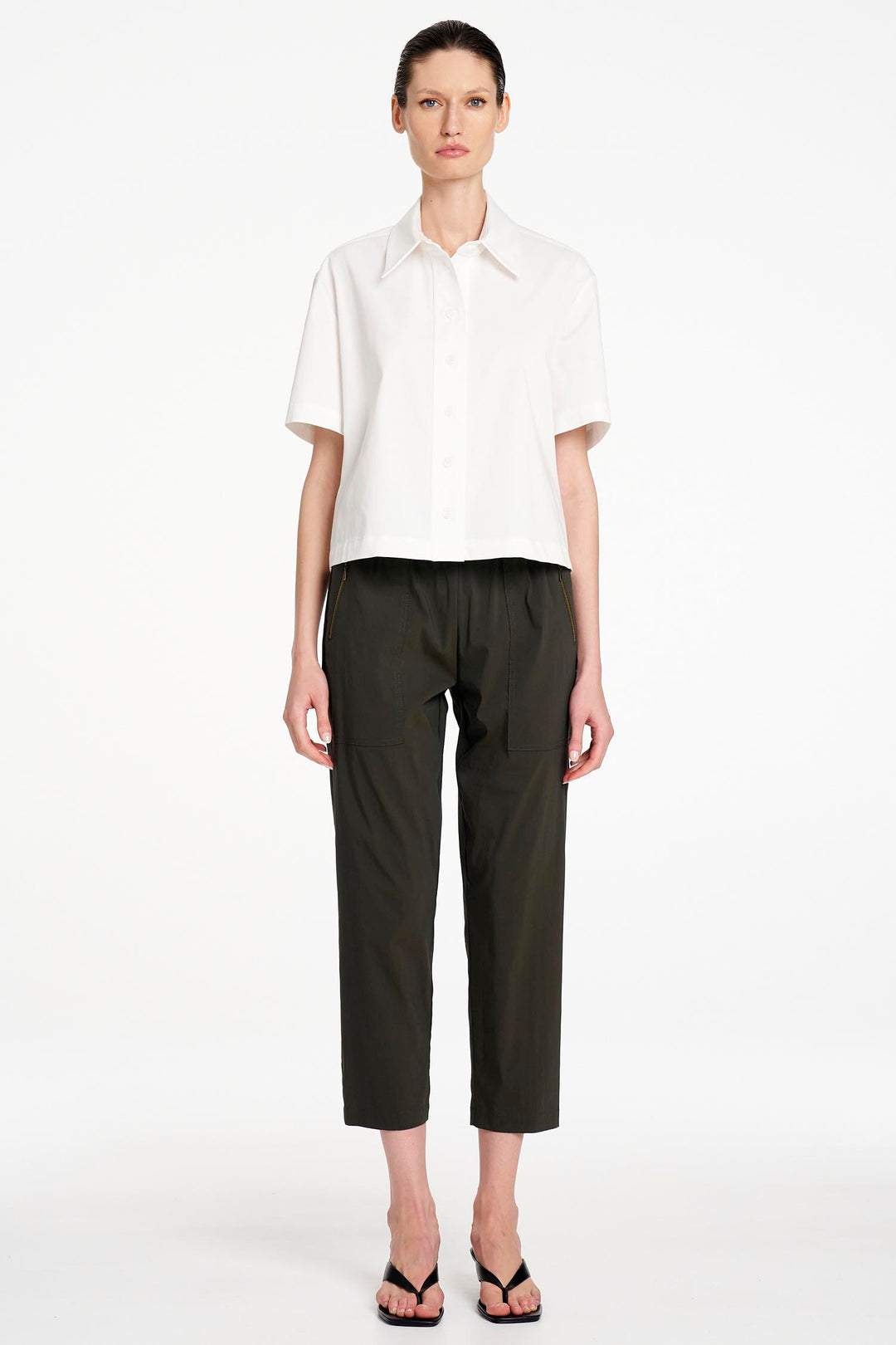 Zip Tapered Pant in Bark