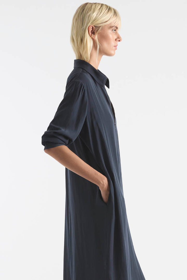 Zip Wedge Dress in Midnight