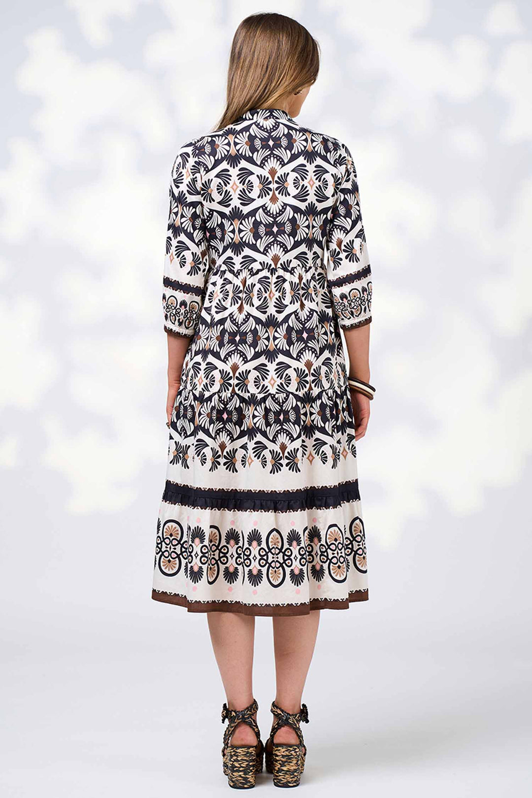 Zoe Midi Dress in Ecru