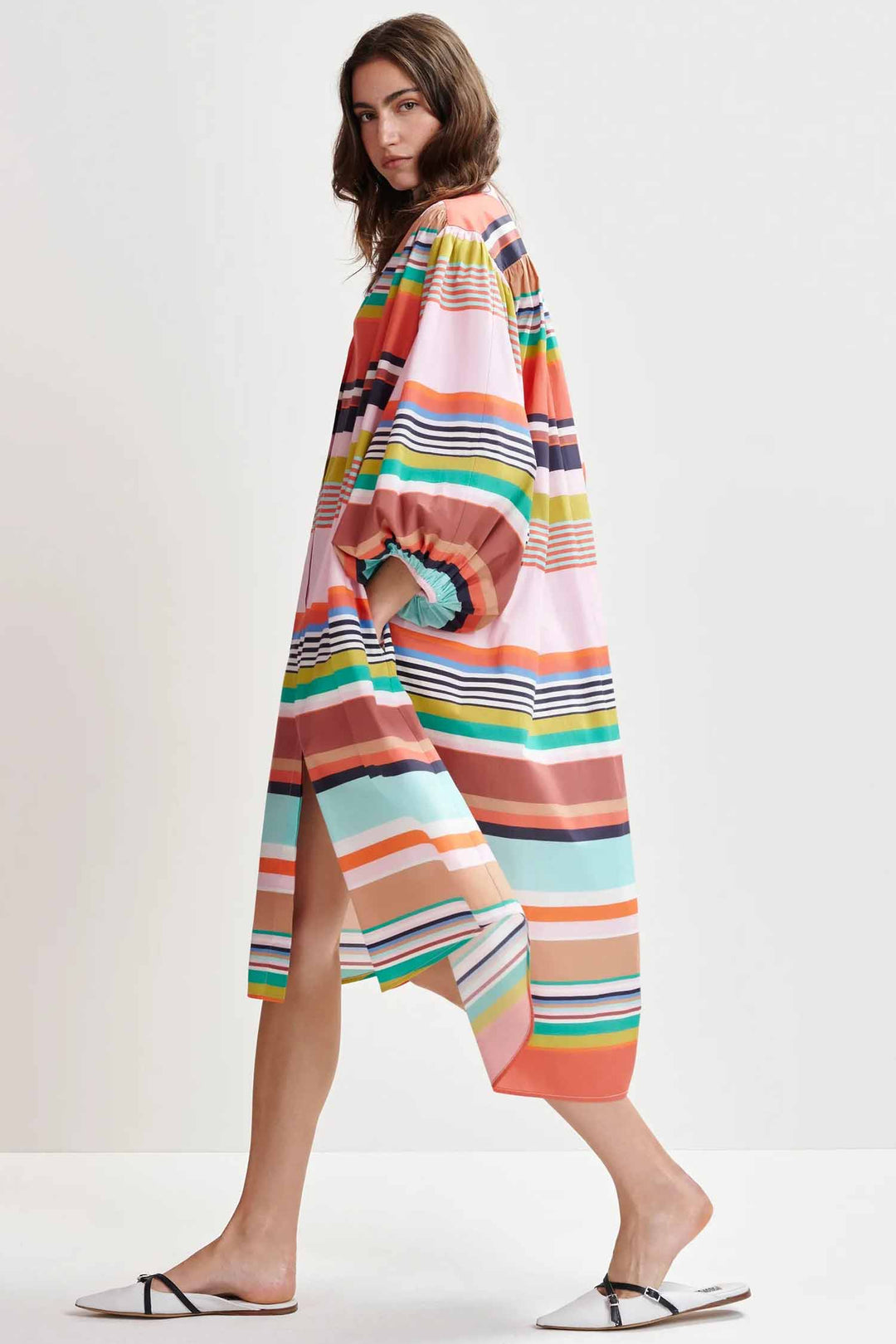 Hoklahoma Oversize Striped Shirt Dress