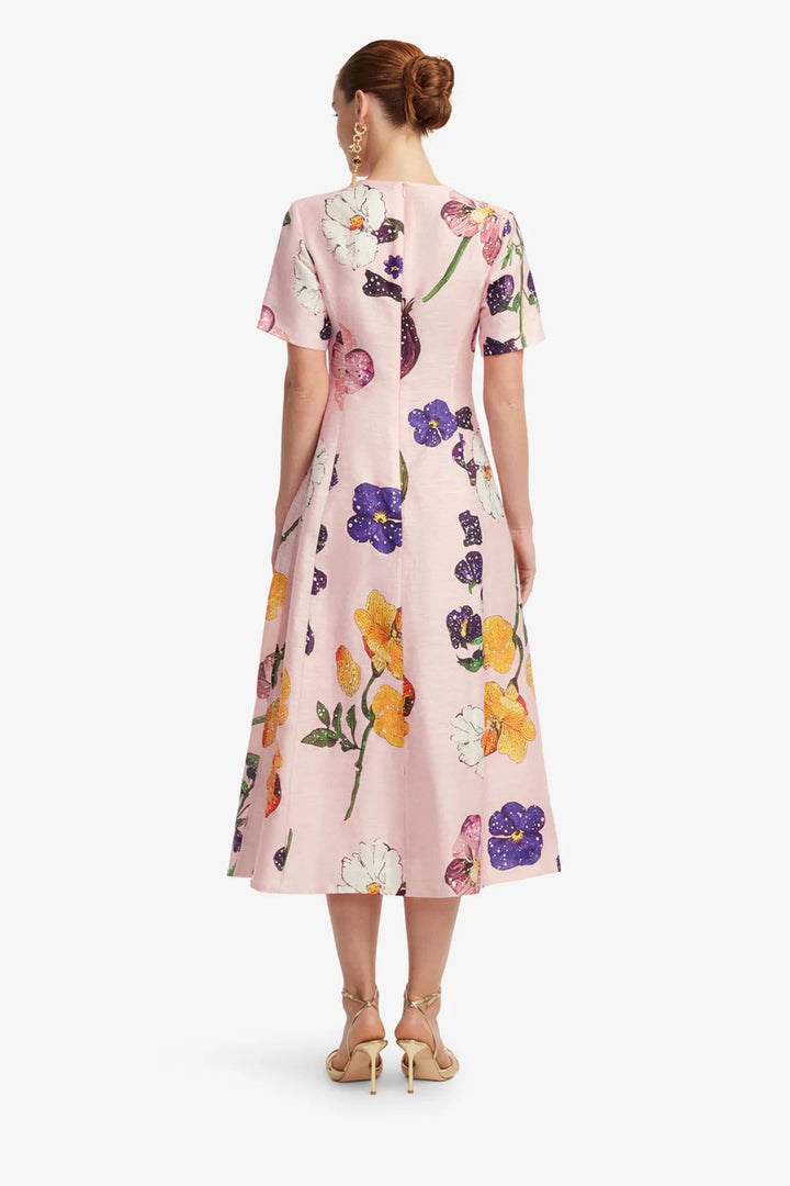 Caroline Short Sleeve Midi Dress in Wildbloom