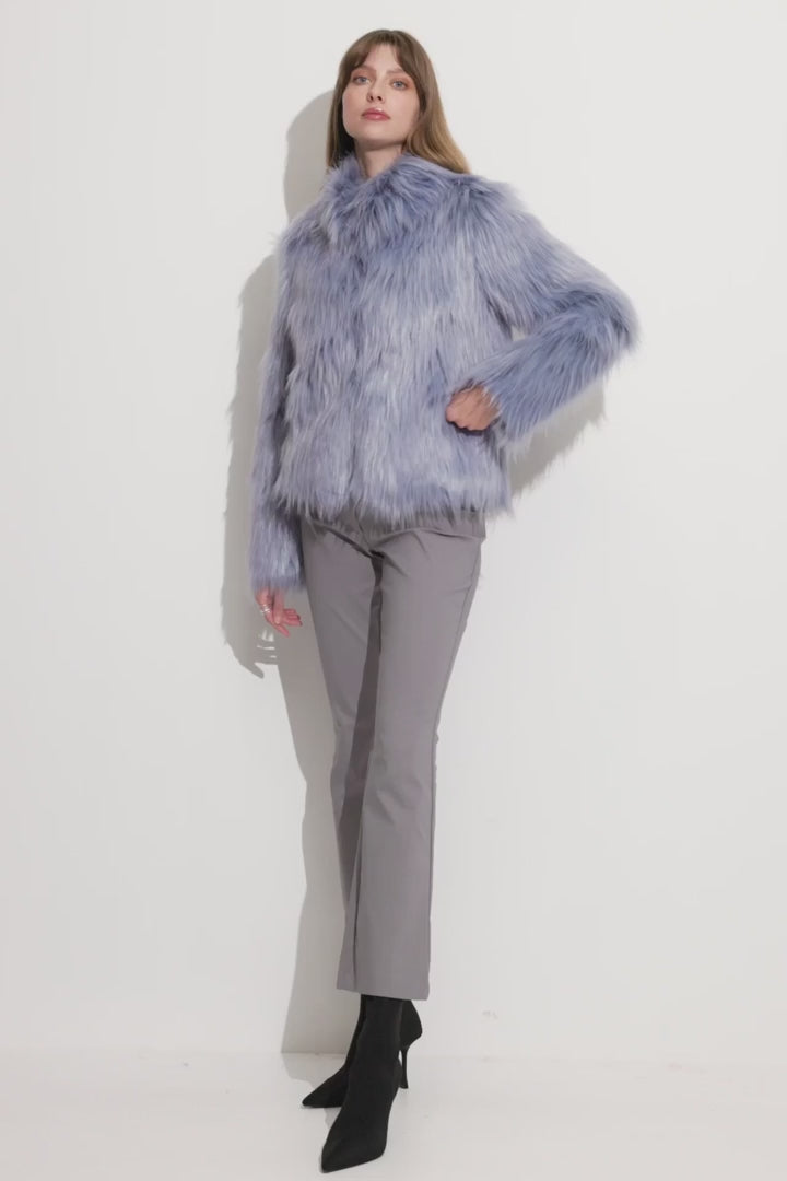 Fur Delish Jacket in Pastel Blue