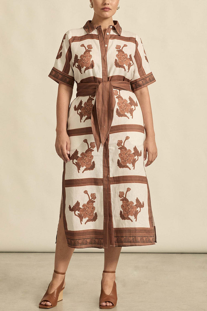 Roam Dress in Coffee Collage