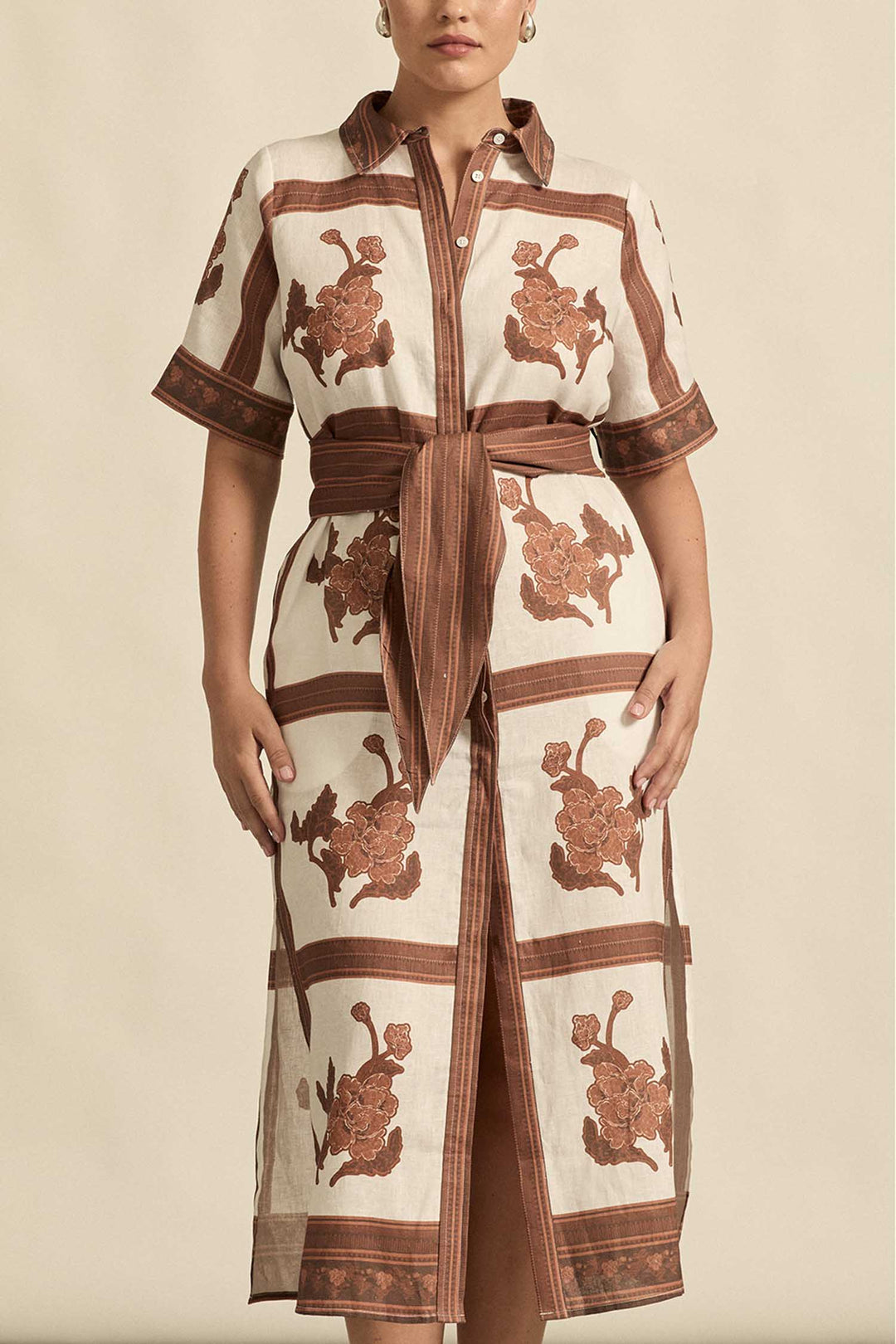Roam Dress in Coffee Collage