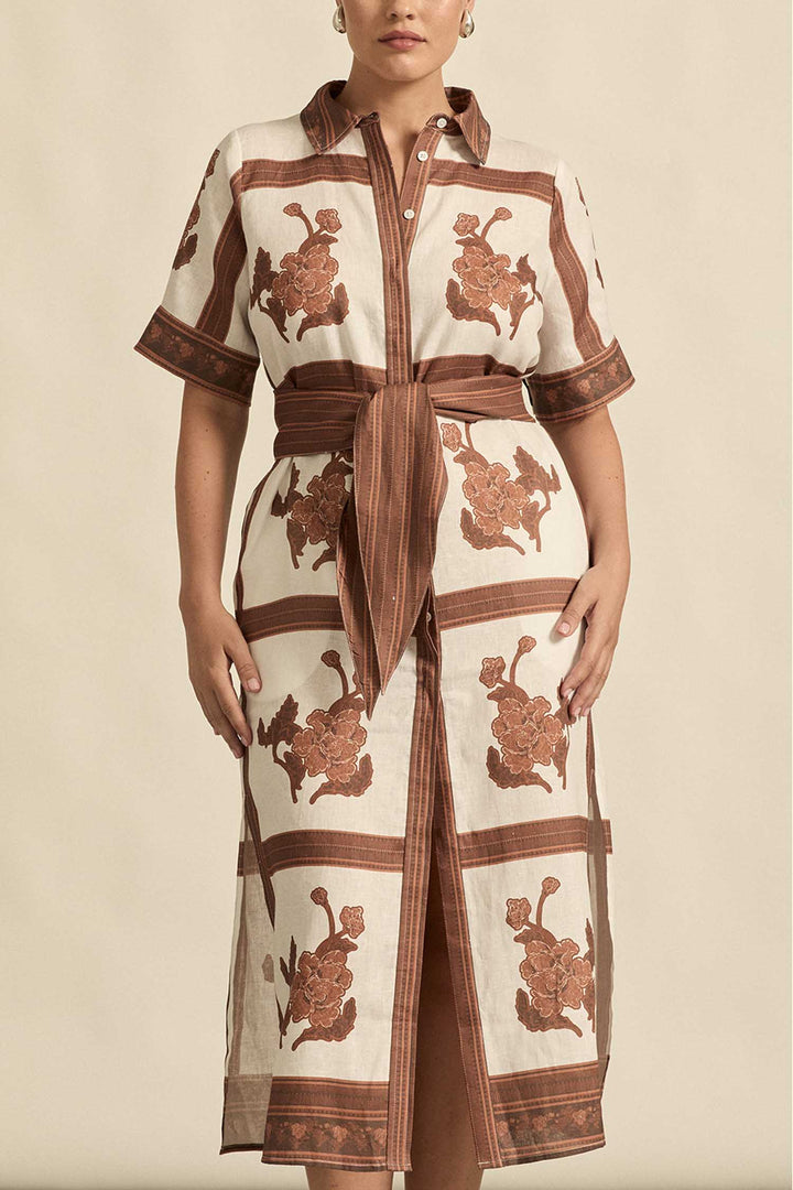 Roam Dress in Coffee Collage